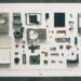flatlay photography of camera module parts