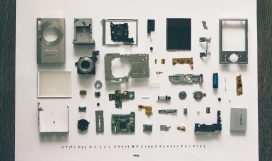 flatlay photography of camera module parts